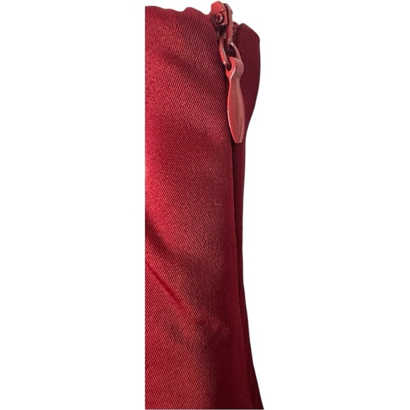 NWOT Red Satin Silky MIDI Skirt Red small - Picture 4 of 4